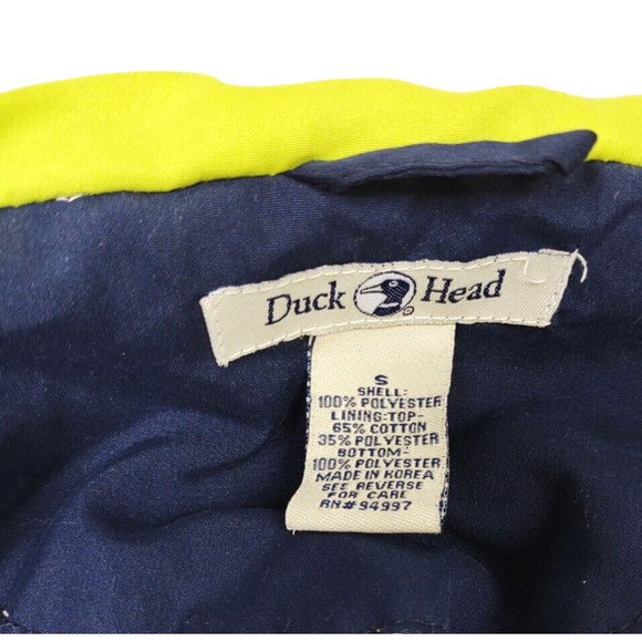 Duck Head Windbreaker Jacket Lightweight Size S Green Blue Zip Pockets Lined - Picture 6 of 11